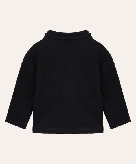 camisa de algodão infantil com bolsos azul marinho