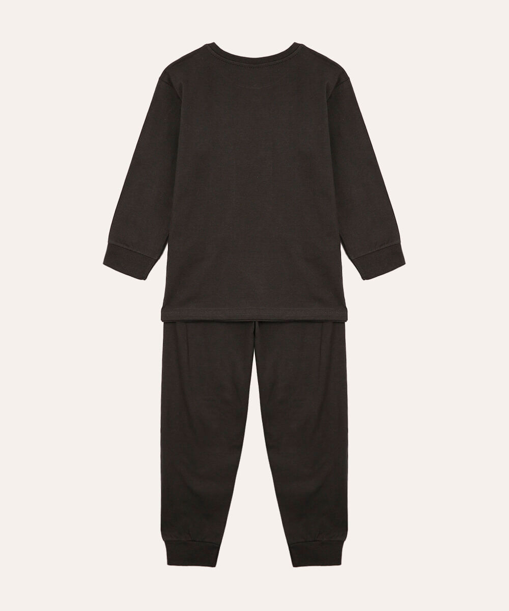 pijama de algodão infantil among us brilha no escuro cinza