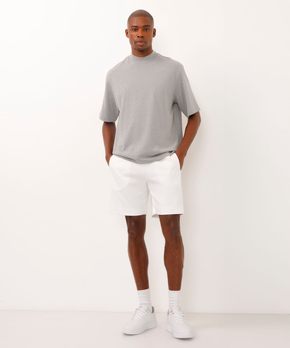 bermuda de moletom reta off white