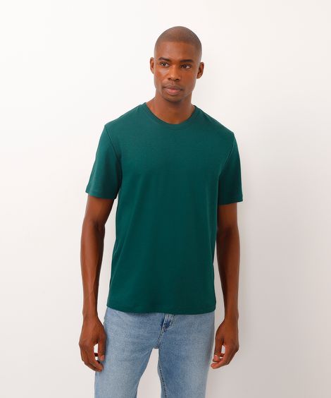 camiseta de algodão peruano bold manga curta verde