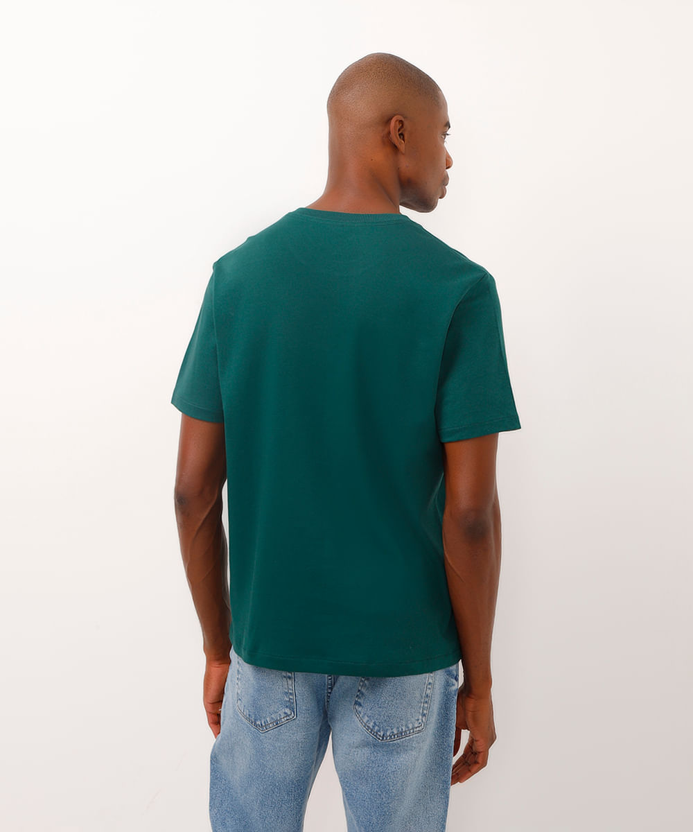 camiseta de algodão peruano bold manga curta verde