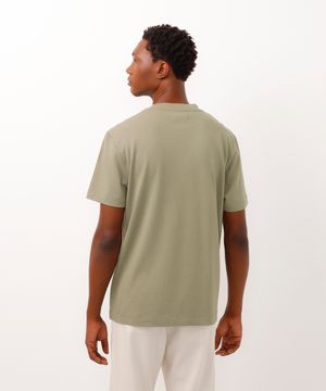 camiseta comfort com linho verde