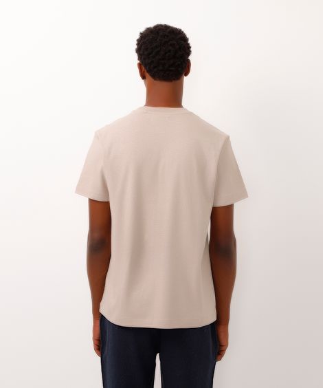 camiseta comfort com linho bege