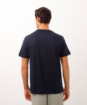 camiseta comfort com linho azul marinho