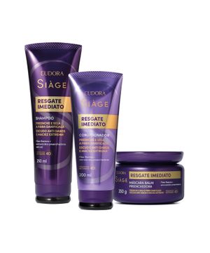 Combo Siàge Resgate Imediato: Shampoo 250ml + Condicionador 200ml + Máscara Capilar 250g