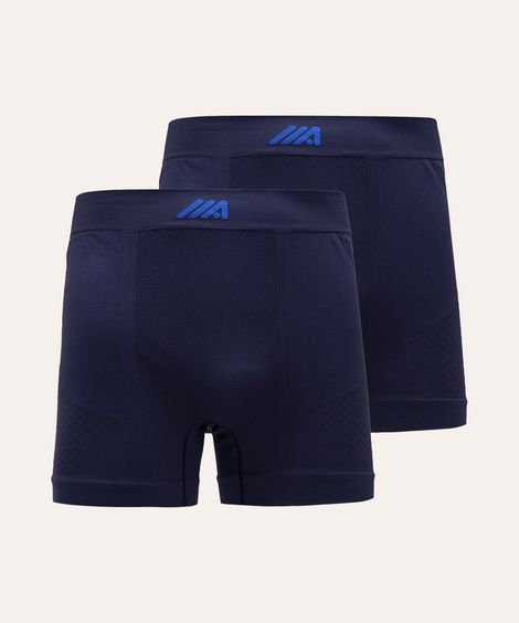 kit de 2 cuecas boxer esportivo azul marinho