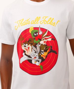 camiseta de algodão looney tunes off white