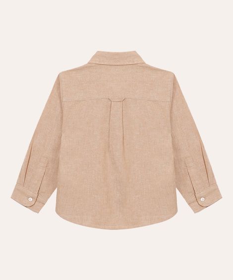 camisa com linho infantil bege