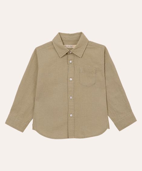 camisa com linho infantil verde