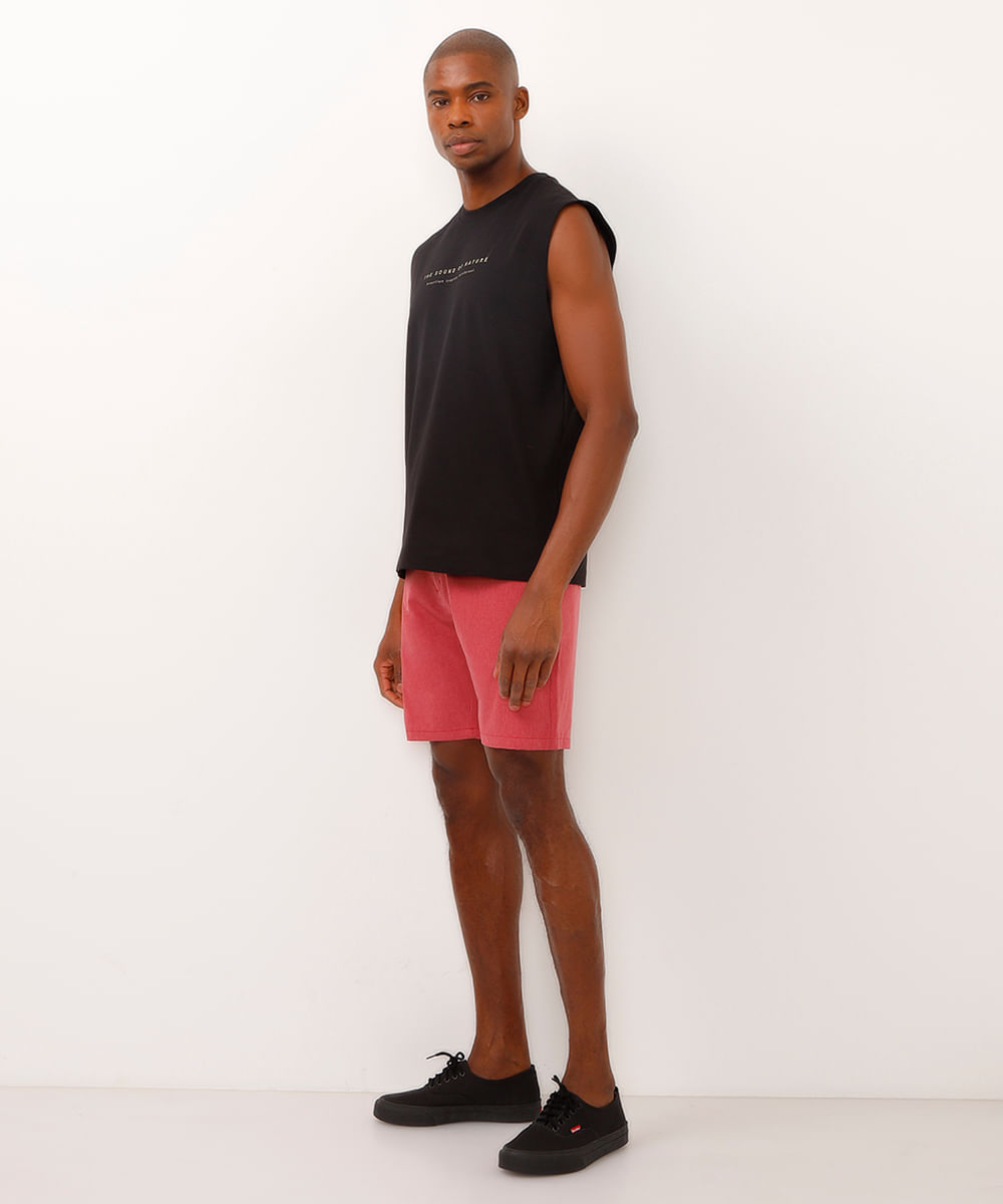 bermuda boardshort com bolsos rosa