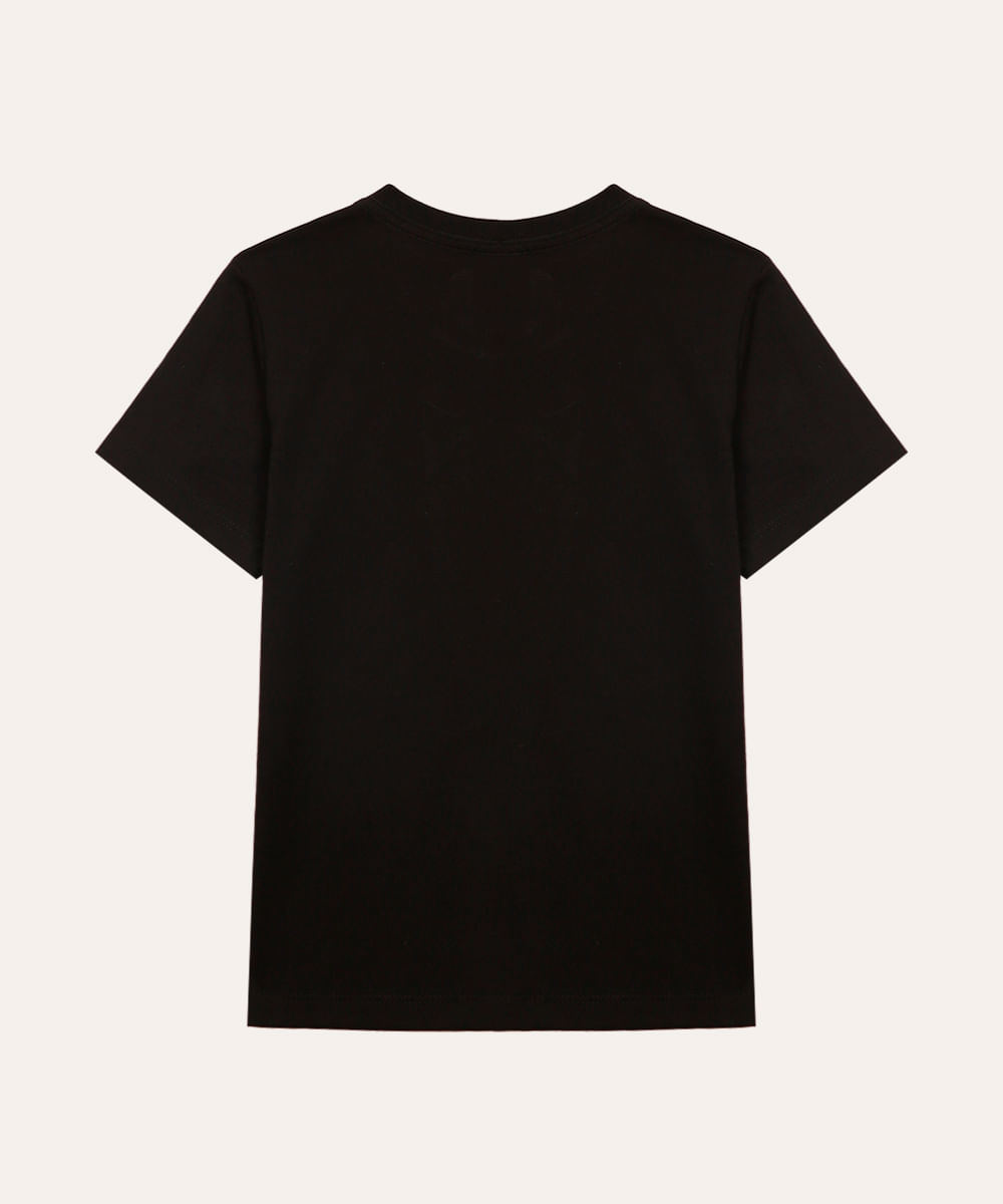 camiseta de algodão infantil playstation preta