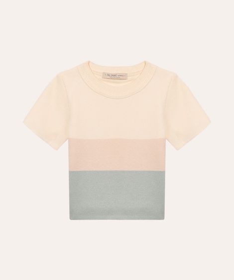 blusa de tricot infantil listrada verde