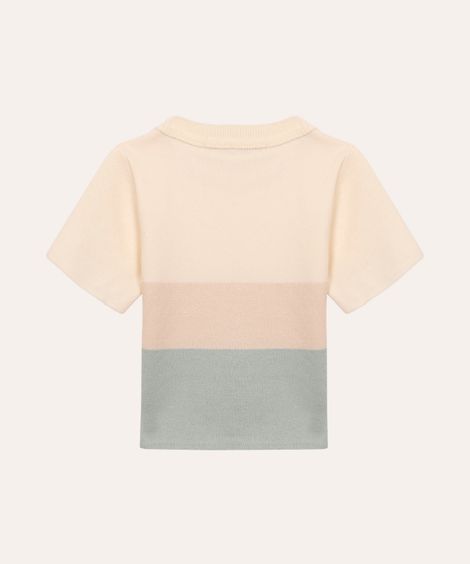 blusa de tricot infantil listrada verde