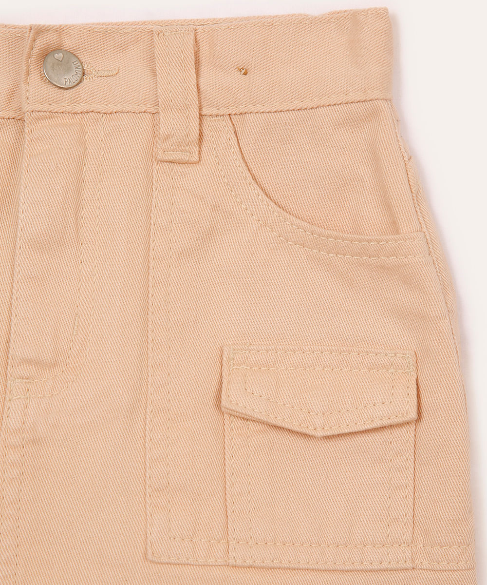 short saia cargo infantil bege