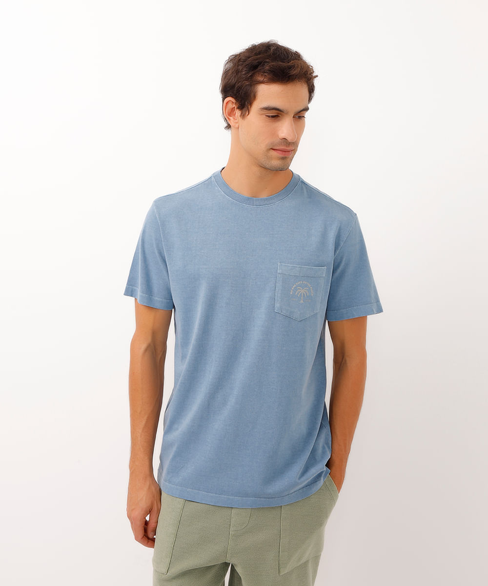 camiseta de algodão no bad days on the beach azul