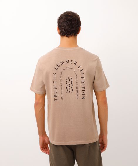 camiseta de algodão manga curta tropicus summer marrom