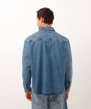 jaqueta oversized jeans bourbon azul