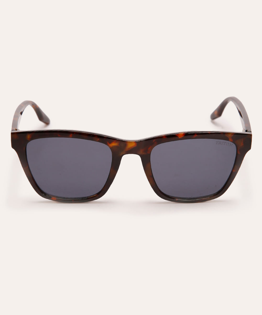 óculos de sol triton quadrado tartaruga preto