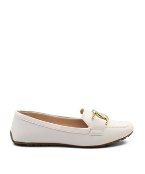 Mocassim Zatta Metal Cruzado Tamara Off White