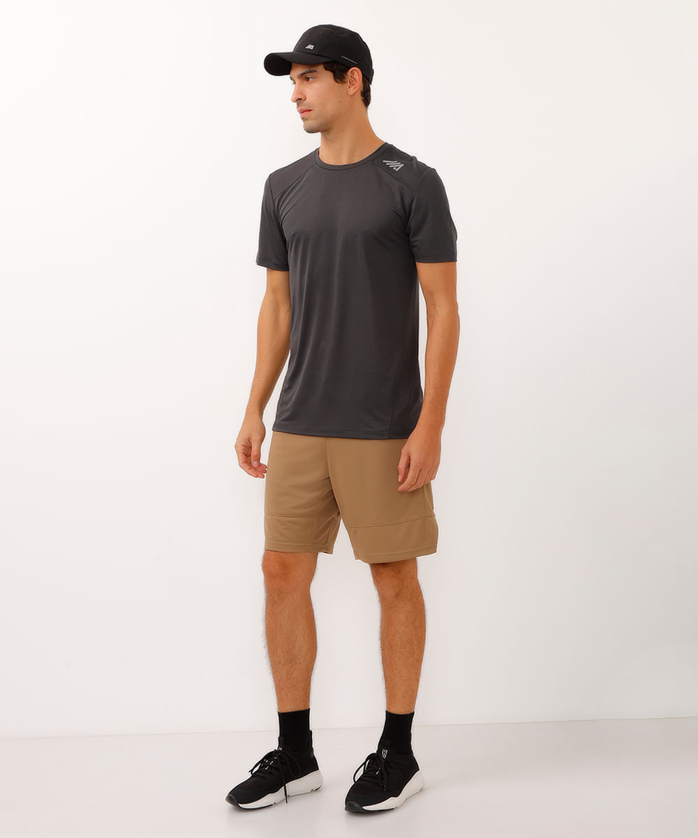 camiseta esportiva básica cinza