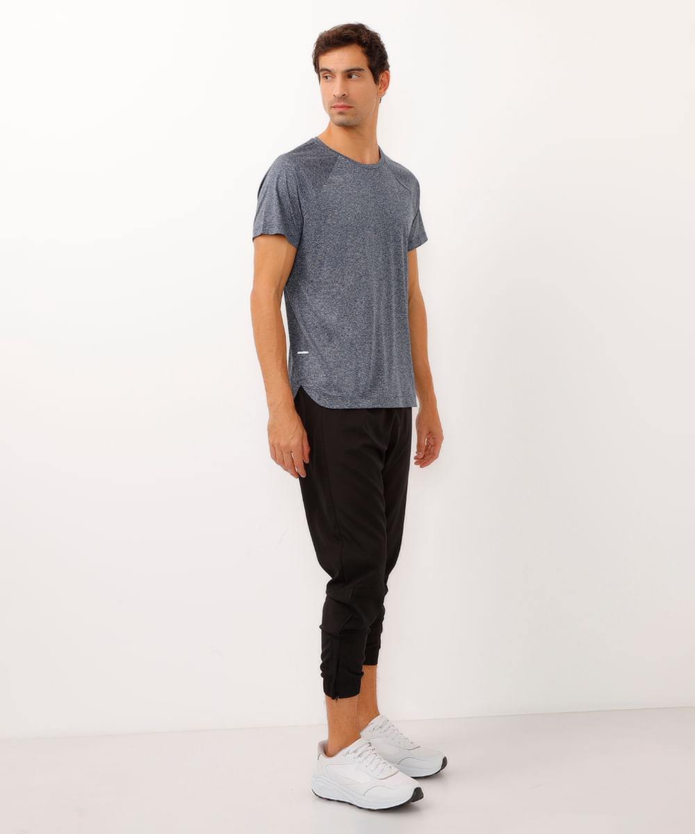 camiseta manga raglan barra arredondada esportiva ace azul