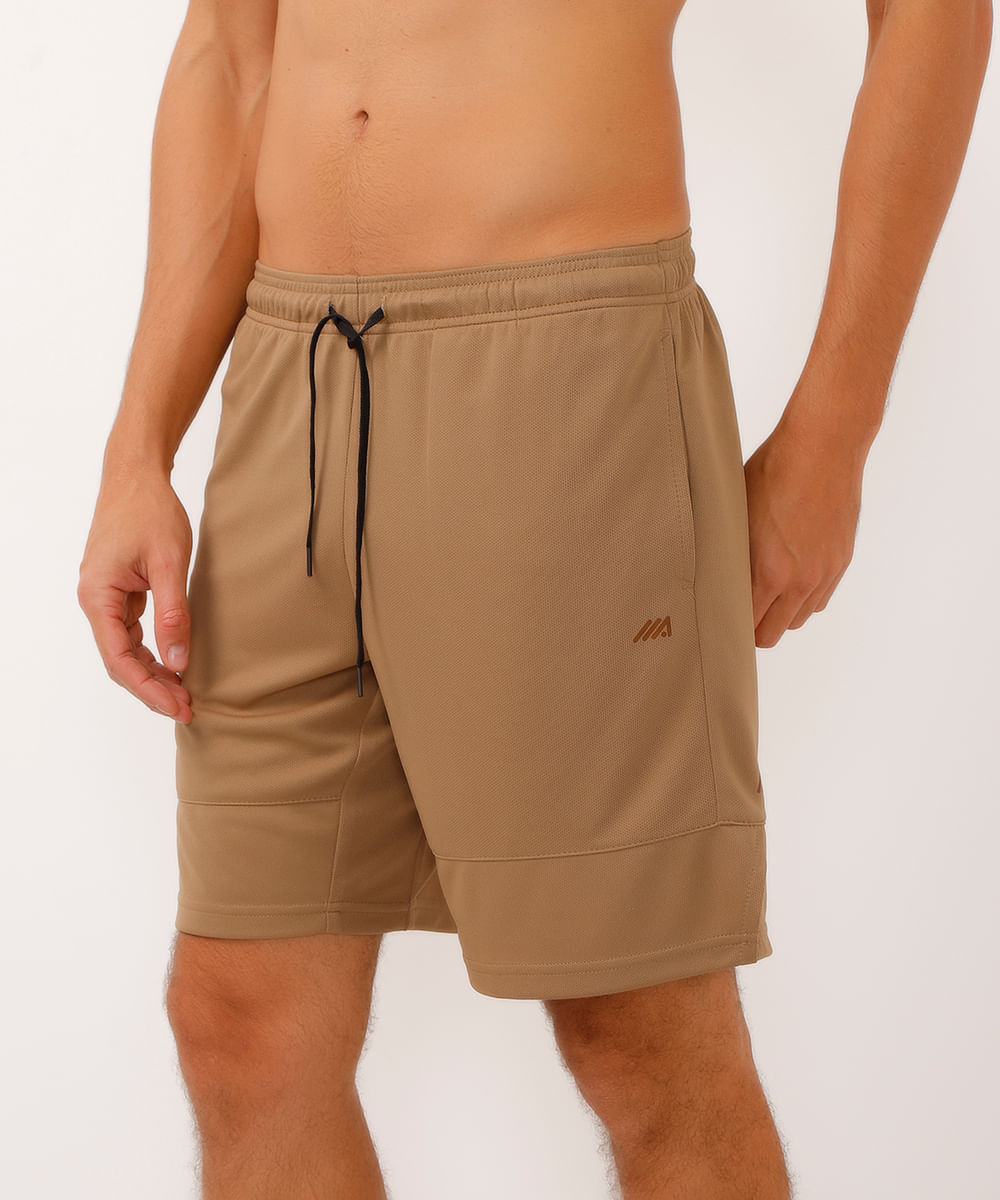bermuda com cordão e recorte esportiva ace bege