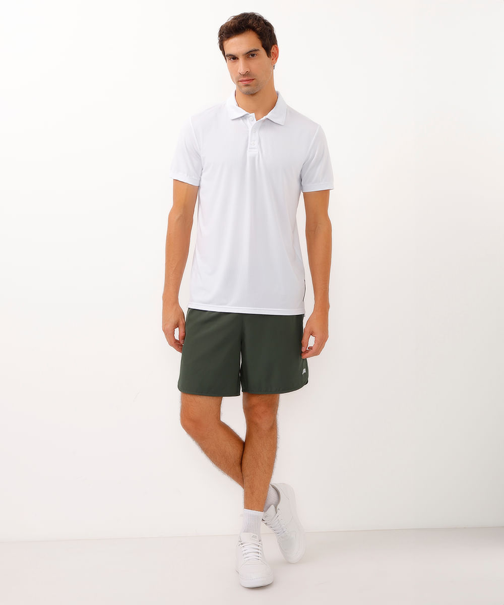 short com bolsos esportivo verde militar