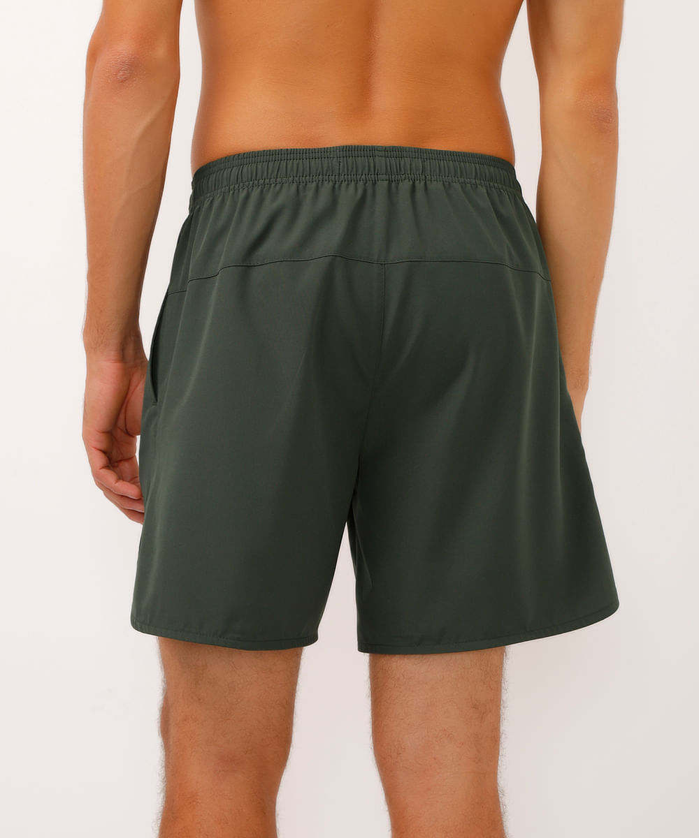 short com bolsos esportivo verde militar