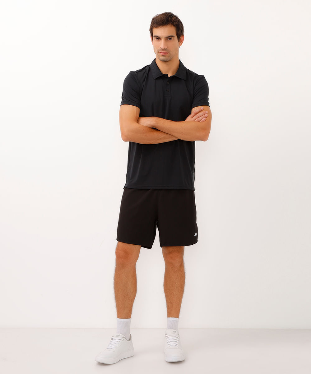 short com bolsos esportivo preto