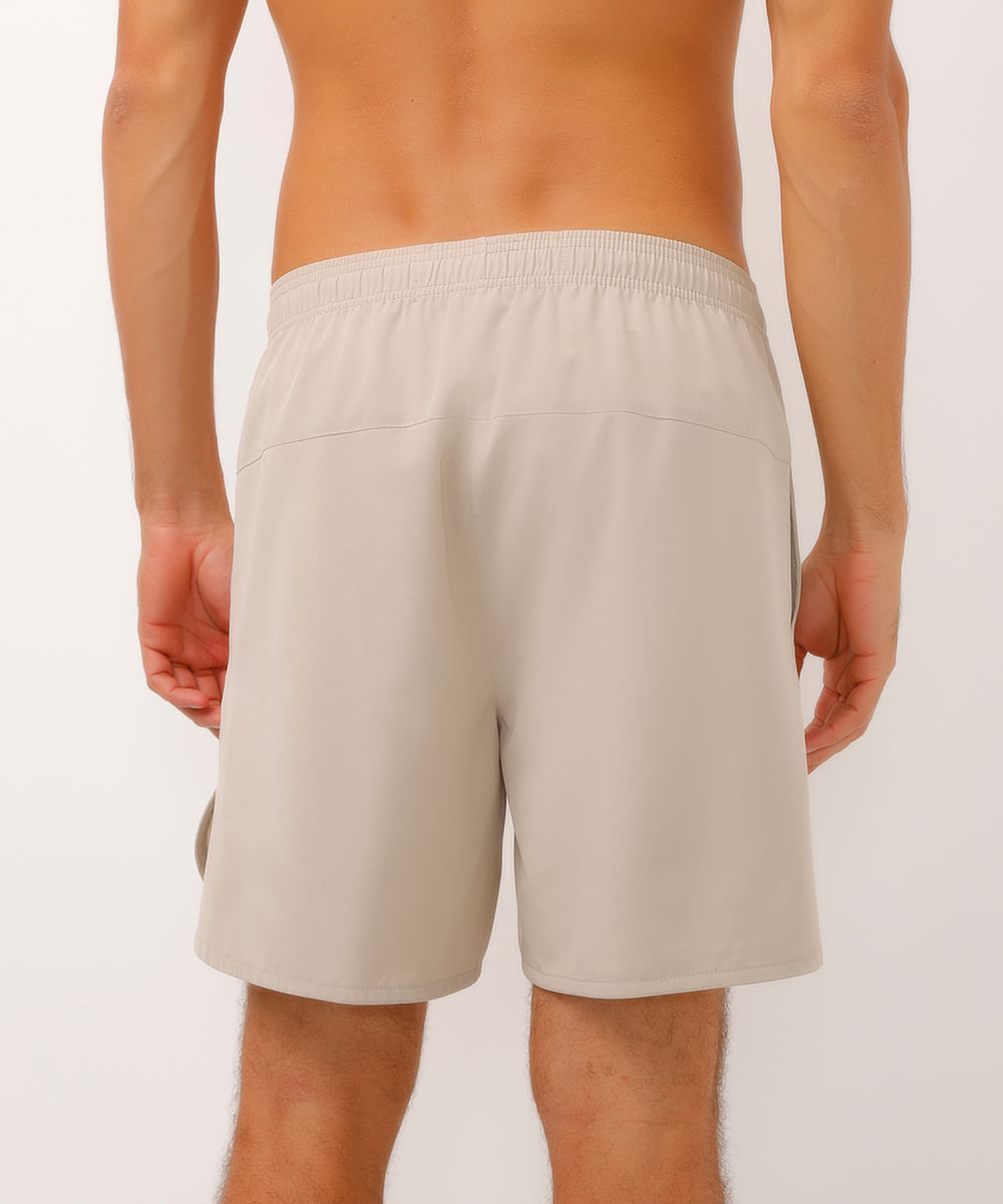 short com bolsos esportivo bege