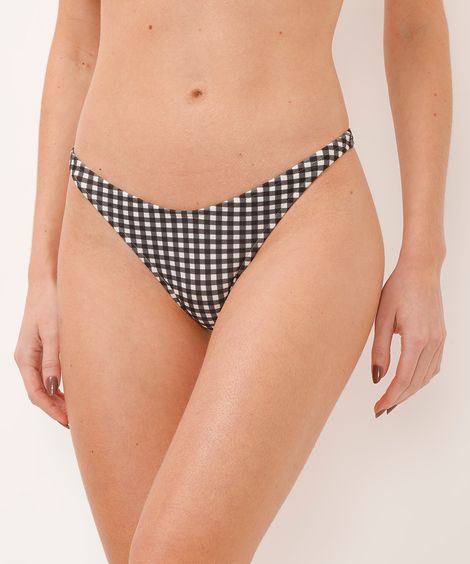 biquíni calcinha tanga xadrez preto