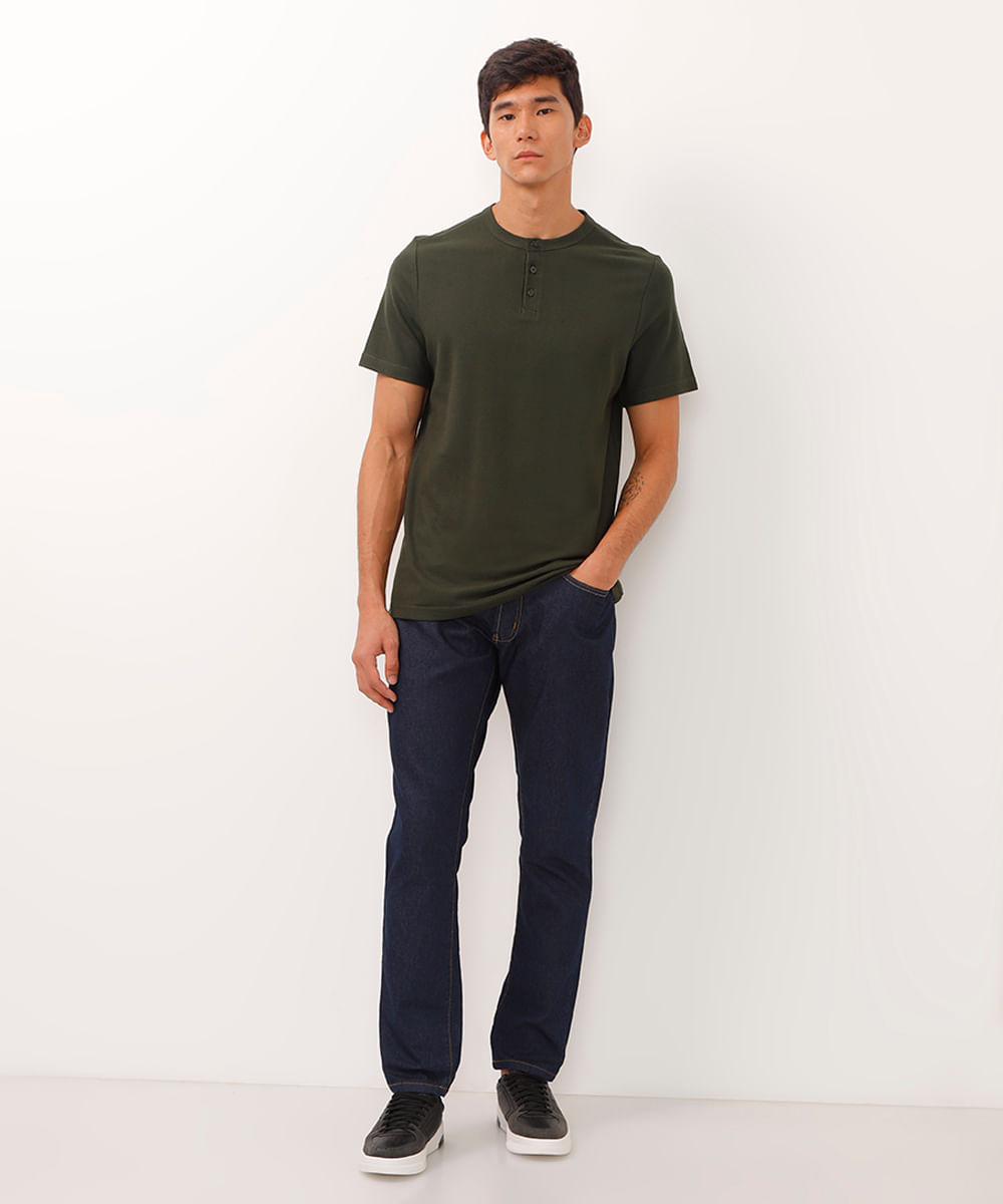 polo gola padre com botão piquet verde