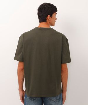 camiseta oversized de algodão peruano verde