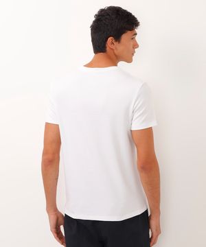 camiseta de algodão peruano slim fit branco