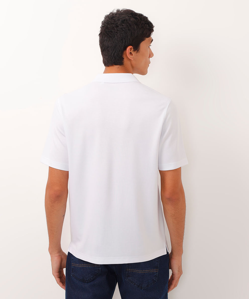 polo comfort de viscose branco