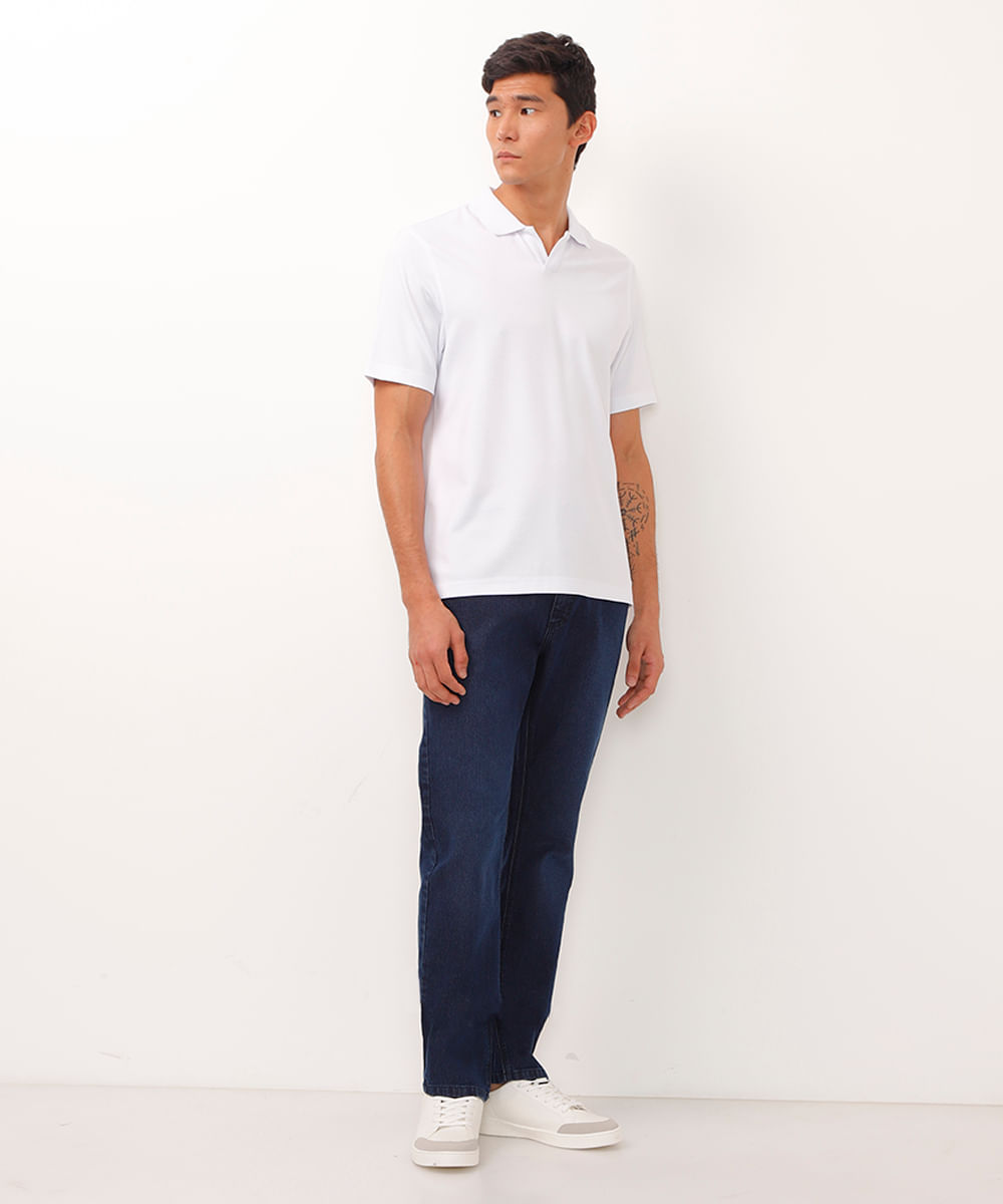 polo comfort de viscose branco