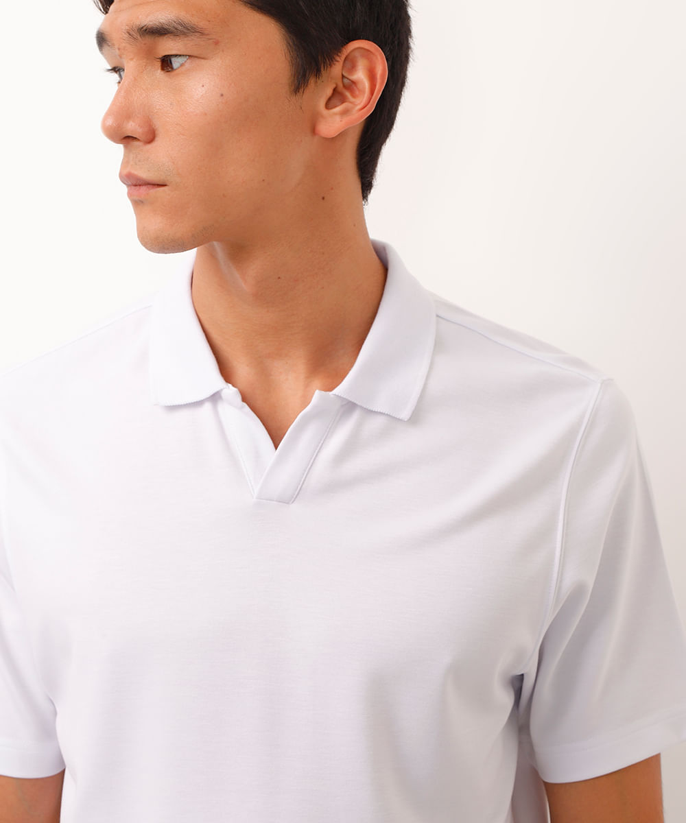 polo comfort de viscose branco