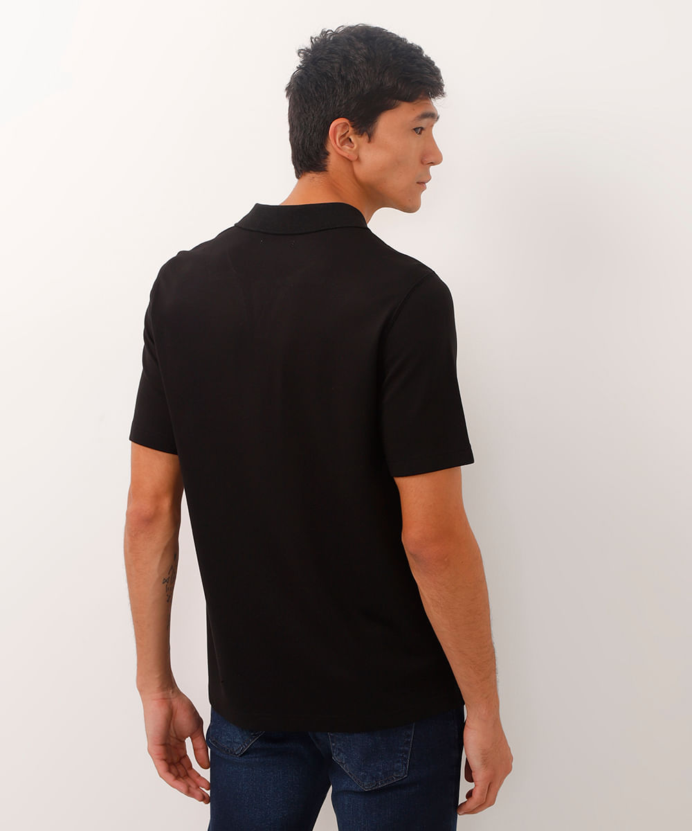 polo comfort de viscose preto