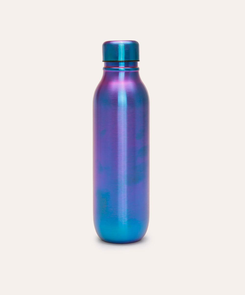 garrafa de metal duo chrome 500ml azul