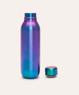 garrafa de metal duo chrome 500ml azul