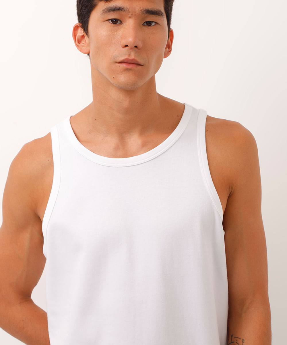 regata de algodão peruano bold branca