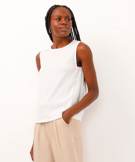 regata com recortes texturizada off white