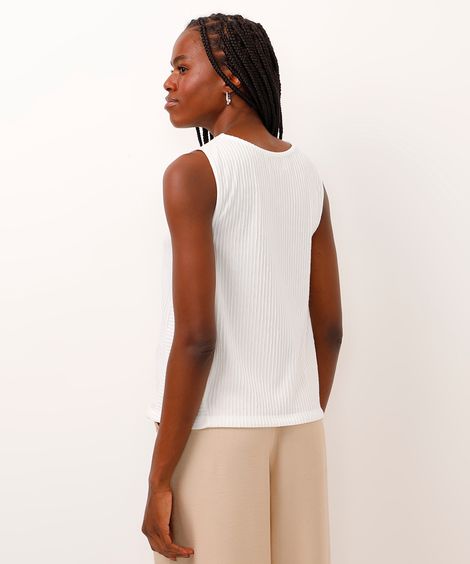 regata com recortes texturizada off white