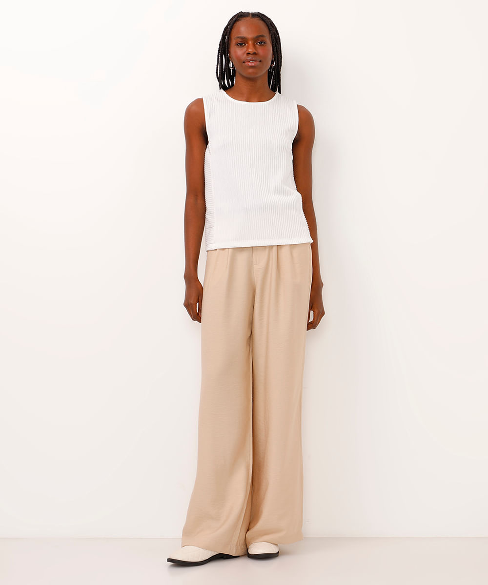regata com recortes texturizada off white