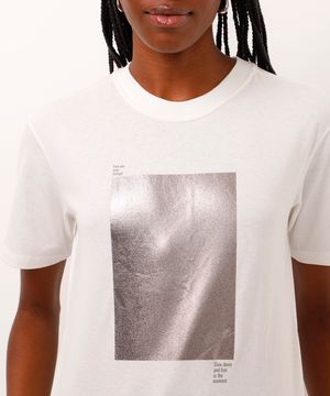 camiseta de algodão trust your inner strength off white