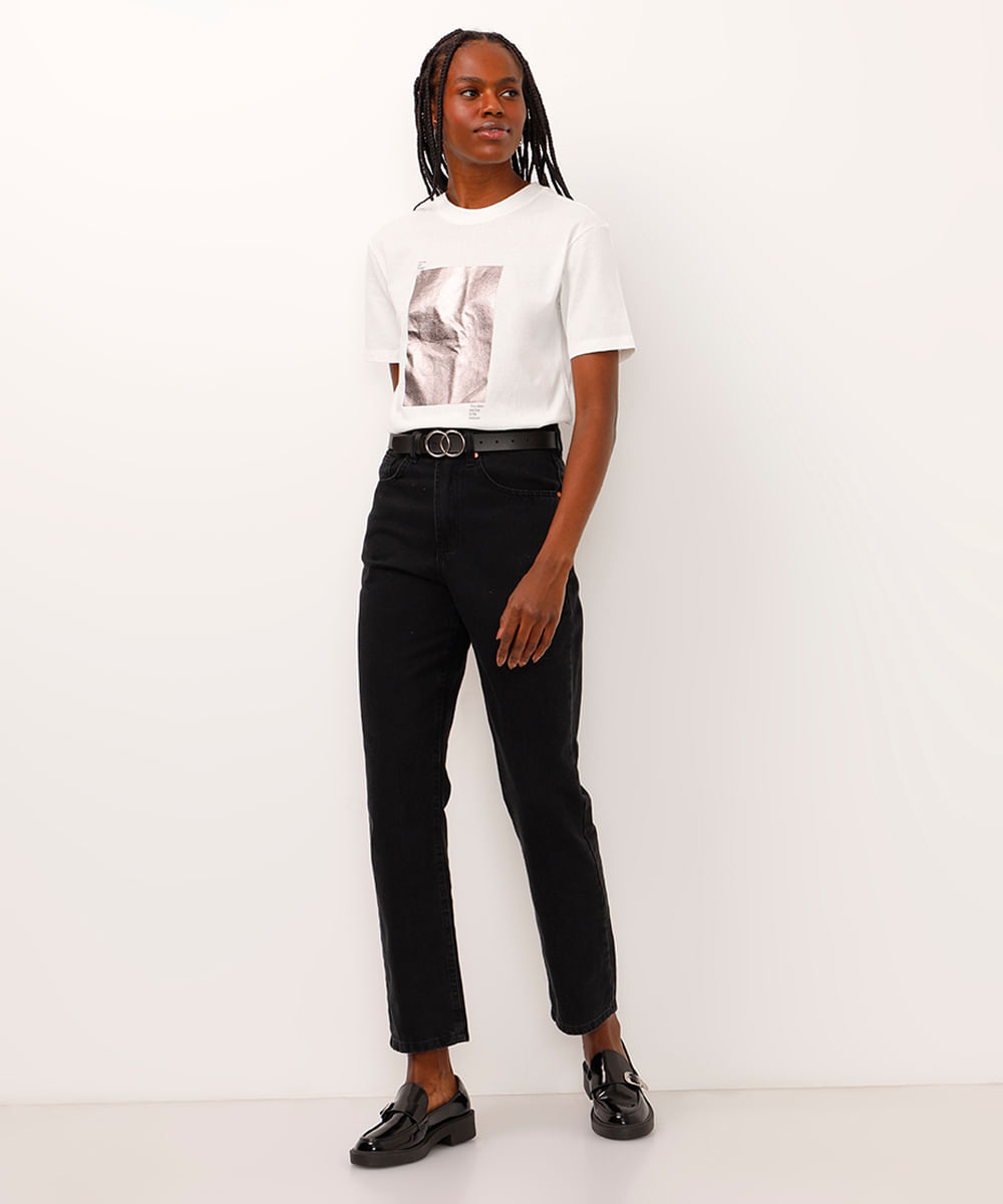 camiseta de algodão trust your inner strength off white