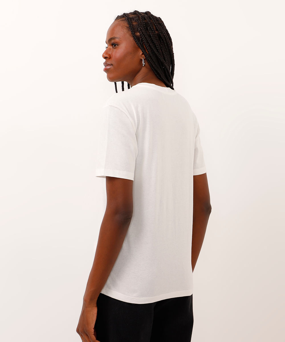 camiseta de algodão trust your inner strength off white