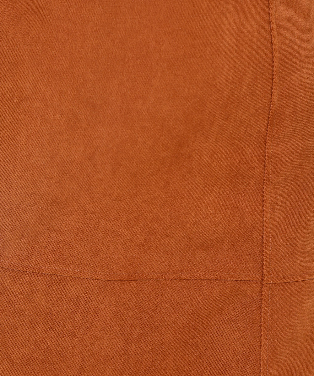 saia midi de suede cintura alta mindset marrom