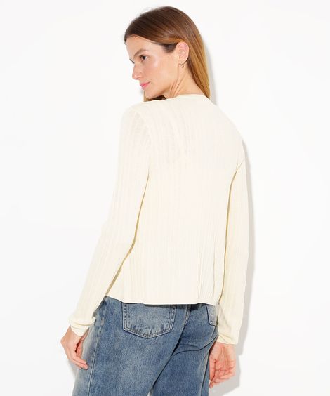 cardigan de tricot canelado mindset amarelo claro