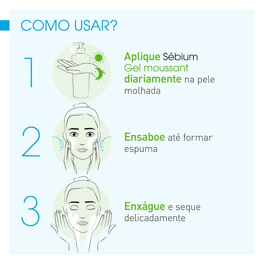 Bioderma Sebium Gel Moussant Kit com 2 Unidades - Gel de Limpeza Antioleosidade - 200ml
